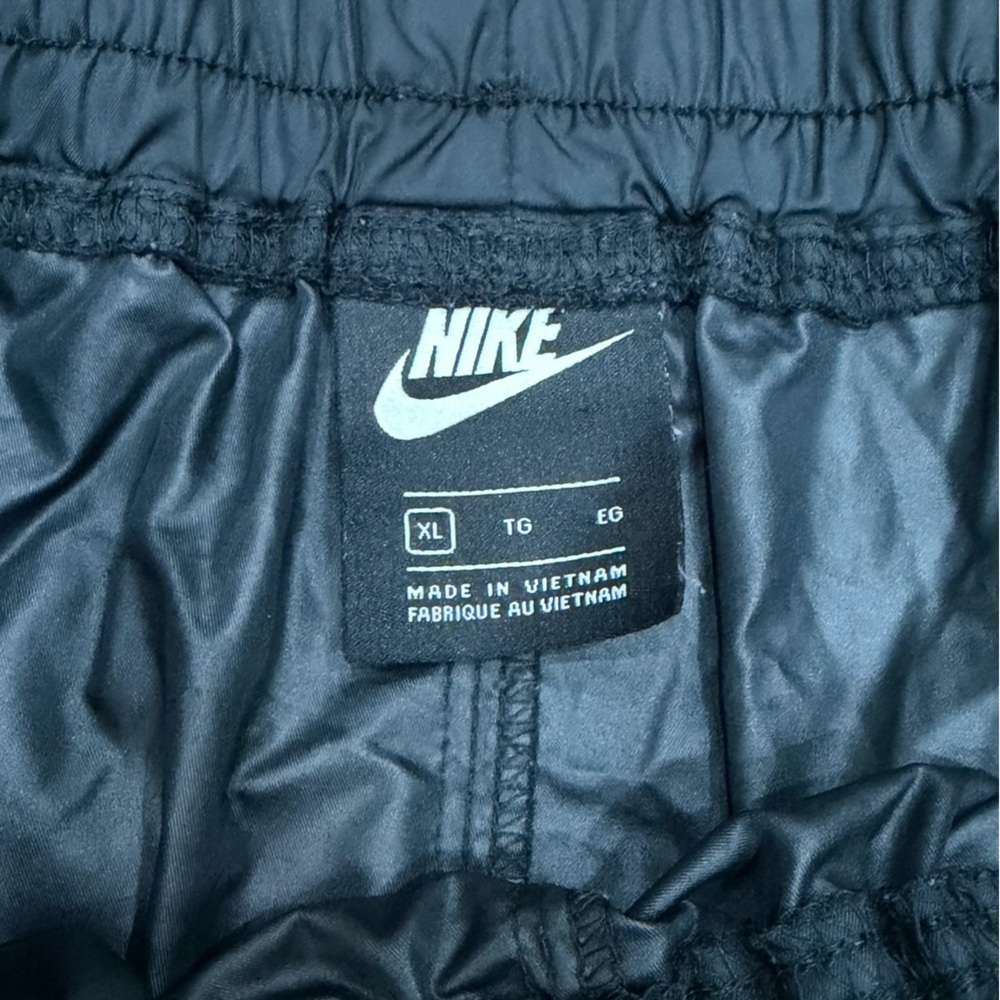 ✨ Nike Women’s NSW Cuffed Track Pants Black XL Tapered Leg White Swoosh - Picture 9 of 14